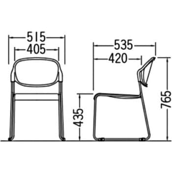 ループスタッキングチェア CM03-MX (張地：ビニールレザー) - サンケイ