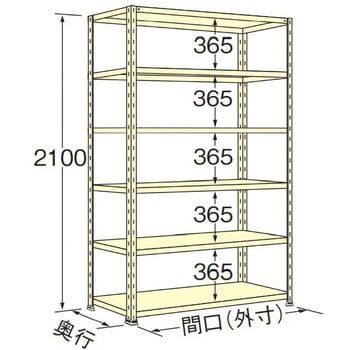 軽量棚 100kg 高さ2100mm 浅香工業 軽・中量棚本体(単体) 【通販