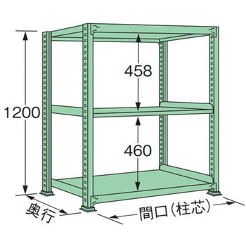 単体 中量棚250kg 高さ1200mm 浅香工業
