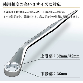 3サイズメガネレンチ36/30×32 シルバー MUST TOOL