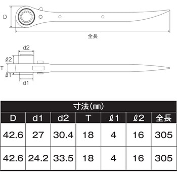 ラチェットレンチ19/17×21 曲がり MUST TOOL