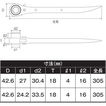 ラチェットレンチ19/17×21 曲がり MUST TOOL