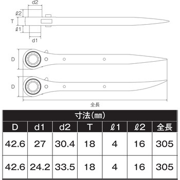 ラチェットレンチ19/24 ストレート MUST TOOL