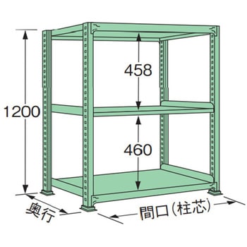 単体 中量棚500kg 高さ1200mm 浅香工業