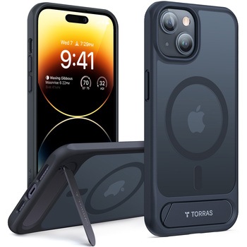 TORRAS - UPRO Pstand Case for iPhone 15 Plus [ Black] TORRAS