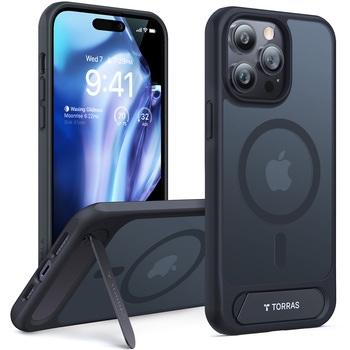 Torras - UPRO Pstand Case for iPhone 14 Pro Max [ Black ] TORRAS