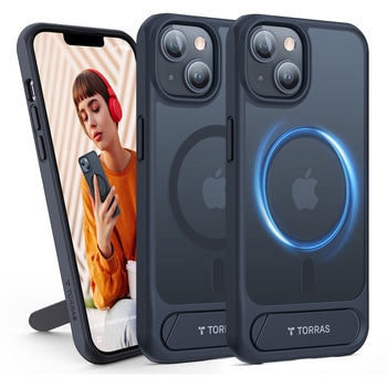 Torras - UPRO Pstand Case for iPhone 14/13 [ Black ] TORRAS