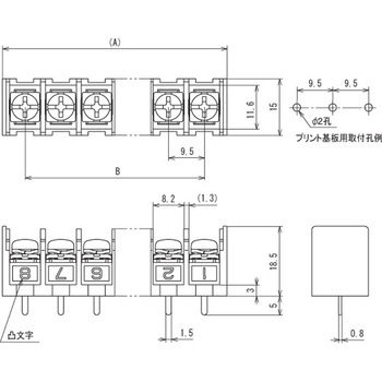 ねじ式端子台 端子間ピッチ9.5mm サトーパーツ