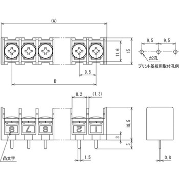 ねじ式端子台 端子間ピッチ9.5mm サトーパーツ