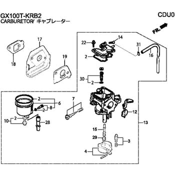 16100-Z4E-V11 GX100T-KRB2 キャブレーター 1個 ホンダ 【通販モノタロウ】