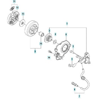 ゼノア エンジンチェーンソー GZ2700T 部品 クラッチおよびオイルポンプ ゼノア