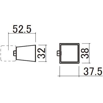 手すりスクエアタイプ 直受ブラケット・棒 Lu003d600専用2個 1箱(2個) BF-STB013-MAXF