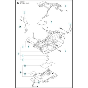 ゼノア エンジンチェーンソー GZ3500T 部品 シリンダーカバー ゼノア