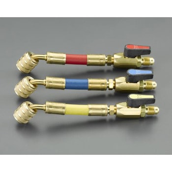 1/4"x5/16" ボールバルブ付異径ホースアダプターセット エスコ
