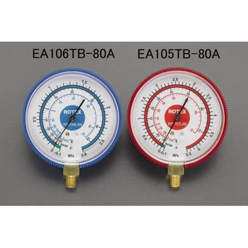 [R32・R410A] Φ80mm 圧 力 計 エスコ