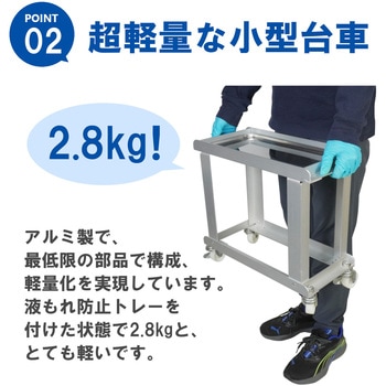 ごくかる360 (扁平缶20L用スタンド台車 ナイロ車輪4輪自在S2ケ付) エムあい