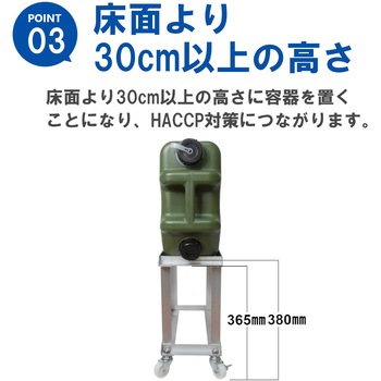 ごくかる360 (扁平缶20L用スタンド台車 ナイロ車輪4輪自在S2ケ付) エムあい