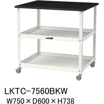 実験用/軽量作業用/キャスター付き_天板付きラボワゴン_高耐薬品ケミテクト天板_ワークテーブルLABシリーズ 山金工業