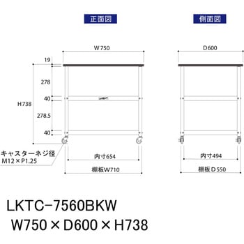実験用/軽量作業用/キャスター付き_天板付きラボワゴン_高耐薬品ケミテクト天板_ワークテーブルLABシリーズ 山金工業