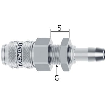 EA140GJ-506 6mm ウレタンホースカップリング(隔壁/ステンレス 