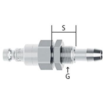 EA140GL-508 8mm ウレタンホースカップリング(隔壁/ステンレス製