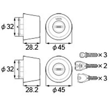 Z-1A3-DDTY DN�V�����_�[�Z�b�g(�L�[�t�����R���p���t) TOSTEM(LIXIL) 64492315
