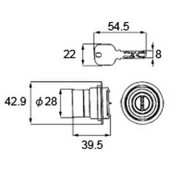 シリンダーセット 1ロック取替用(MIWA JNシリンダー) トステム(LIXIL)