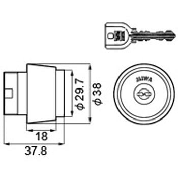 シリンダーセット 1ロック取替用(MIWA URシリンダー)DCZZ0041 TOSTEM(LIXIL)