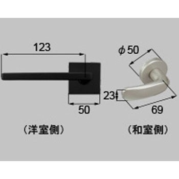 スクエアL(和室側SN色)把手セット(左) TOSTEM(LIXIL)
