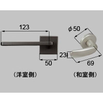 スクエアL(和室側SN色)把手セット(左) TOSTEM(LIXIL)
