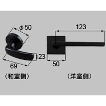 スクエアL(和室側黒色)把手セット(右) - TOSTEM(LIXIL)