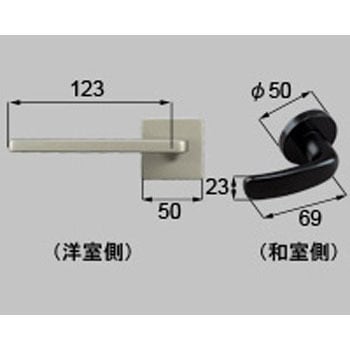 スクエアL(和室側黒色)把手セット(左) TOSTEM(LIXIL)