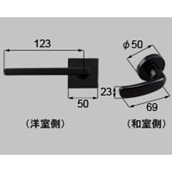 スクエアL(和室側黒色)把手セット(左) TOSTEM(LIXIL)