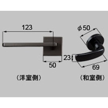スクエアL(和室側黒色)把手セット(左) TOSTEM(LIXIL)