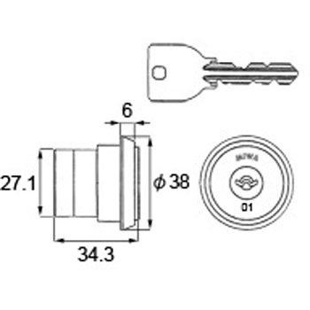 シリンダーセット 1ロック取替用(MIWA U9シリンダー) トステム(LIXIL)