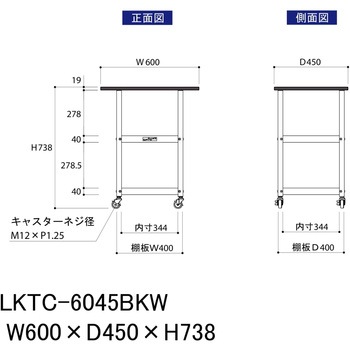 実験用/軽量作業用/キャスター付き_天板付きラボワゴン_高耐薬品ケミテクト天板_ワークテーブルLABシリーズ 山金工業