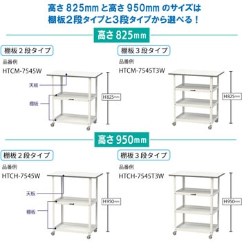 軽量作業台/キャスター付き_天板付き150ワゴン_低圧メラミン天板_ワークテーブル150シリーズ 山金工業