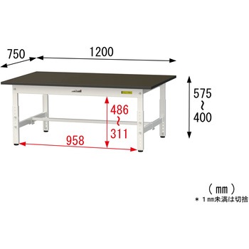 実験用軽量作業台/高さ調整_指紋レスメラミン天板_ワークテーブルLABシリーズ_実験用ラボテーブル 山金工業