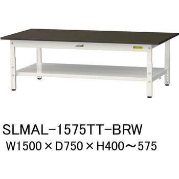 実験用軽量作業台/高さ調整_指紋レスメラミン天板_全面棚付き_ワークテーブルLABシリーズ_実験用ラボテーブル 山金工業
