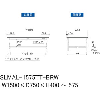 実験用軽量作業台/高さ調整_指紋レスメラミン天板_全面棚付き_ワークテーブルLABシリーズ_実験用ラボテーブル 山金工業