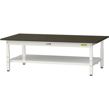 実験用軽量作業台/高さ調整_指紋レスメラミン天板_全面棚付き_ワークテーブルLABシリーズ_実験用ラボテーブル 山金工業
