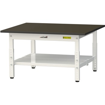 実験用軽量作業台/高さ調整_指紋レスメラミン天板_全面棚付き_ワークテーブルLABシリーズ_実験用ラボテーブル 山金工業