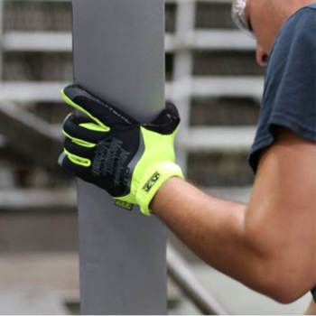 [M] 手袋・メカニック(合成革/蛍光イエロー/耐切創) エスコ