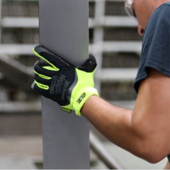 [LL] 手袋・メカニック(合成革/蛍光イエロー/耐切創) エスコ