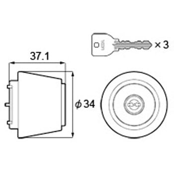 交換用シリンダーセット1ロック Z-1101-DVAE TOSTEM(LIXIL)