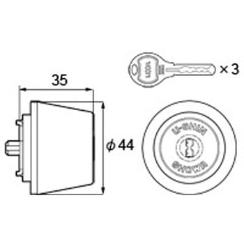 交換用シリンダーセット1ロック Z-4101-DVAE - TOSTEM(LIXIL)