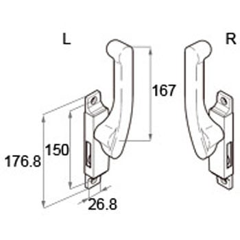 後付けアシスト把手シンフォニー用2枚建 - TOSTEM(LIXIL)