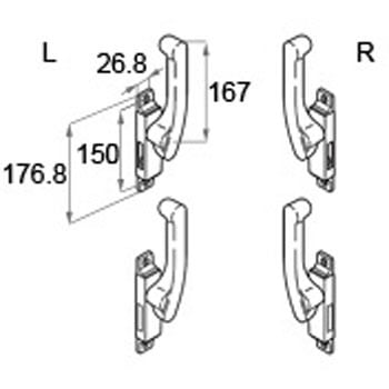 後付けアシスト把手シンフォニー用4枚建 TOSTEM(LIXIL)