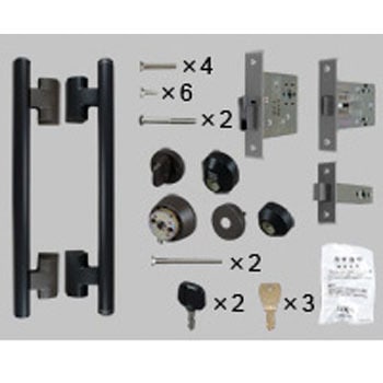 玄関セキュリティーサムターン付把手DN片開きJ型木目調バー内ダーク TOSTEM(LIXIL)