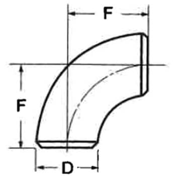 1・1/4" 溶接 90°エルボ(ステンレス製) - エスコ
